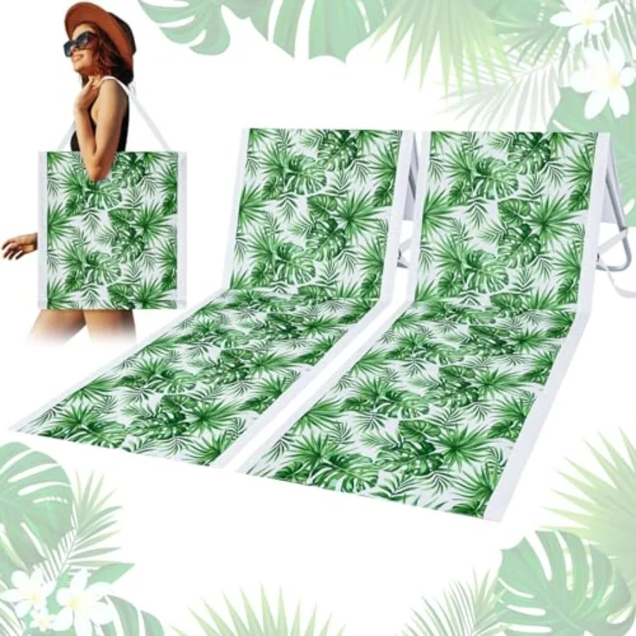 

2 Pack Portable Beach Lounge Chair for Adults Folding Tanning Mat Lightweight Sun Beach Lounger Ideal Beach Chairs Adjustable P