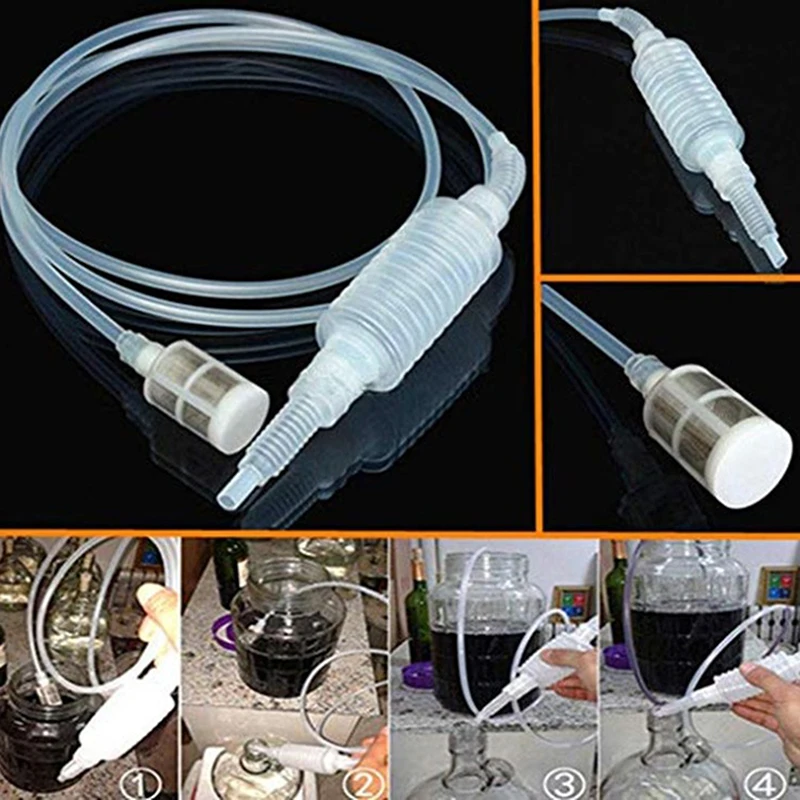 Manual Plastic Home Brew Syphon Tube Pipe Hose Water Wine Hand Transfer Pump