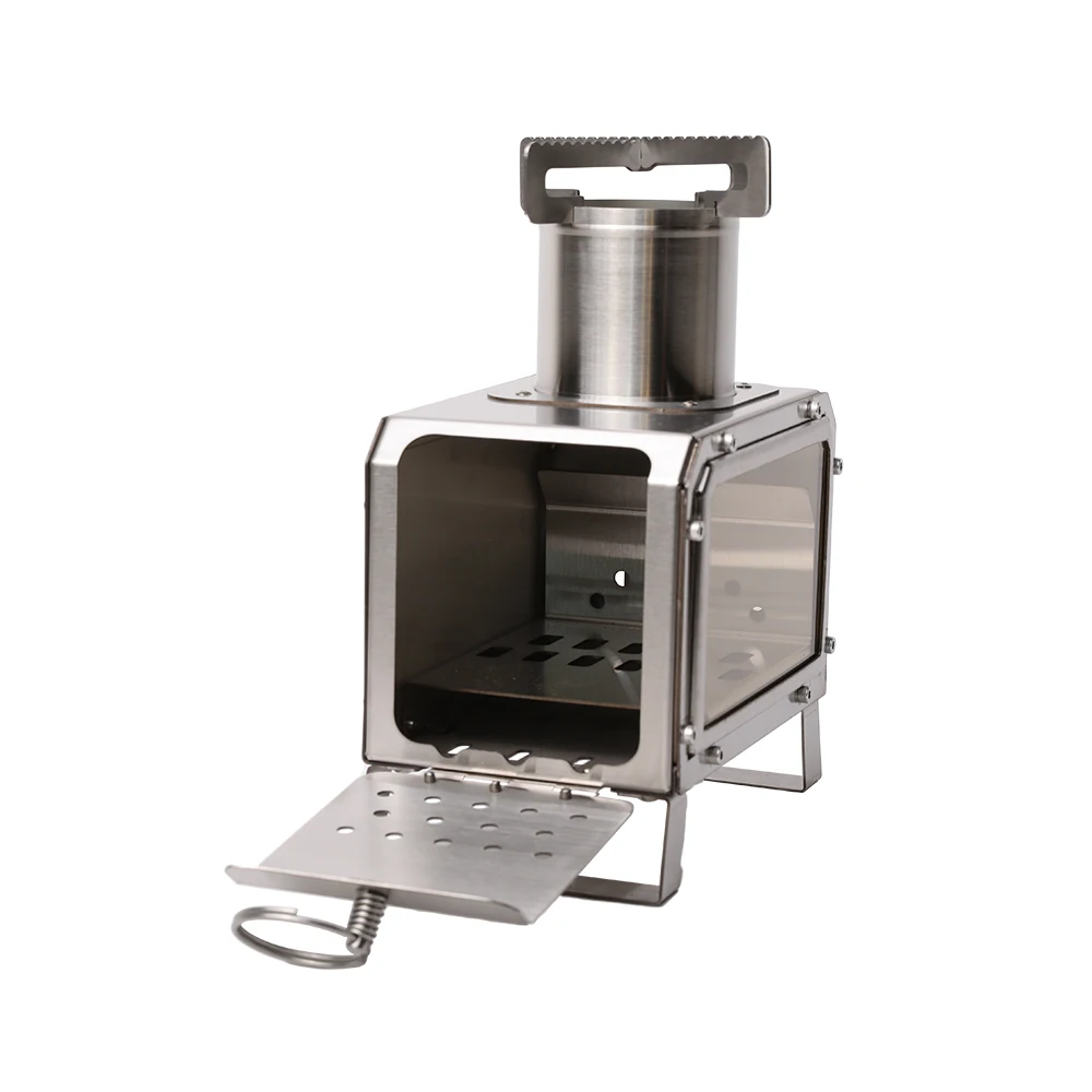 Newly designed portable outdoor multi-use home camping cooker, picnic wooden stove, smokeless wood-burning cooker.