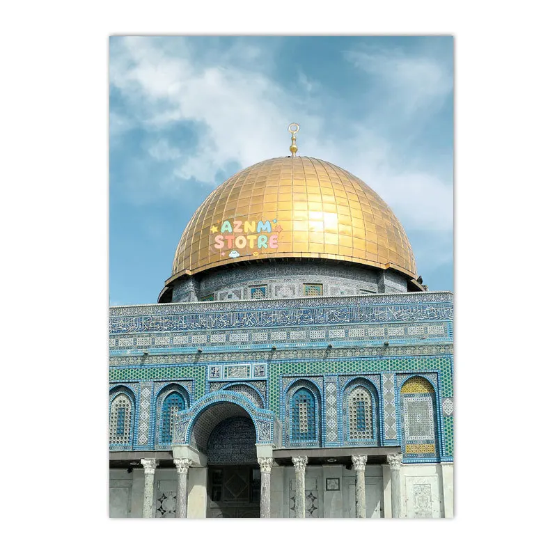Al-Aqsa Mosque Kaaba Door Al Masjid An Nabwi Islamic Canvas Poster Modern Wall Art Painting Print Picture Living Room Decorat
