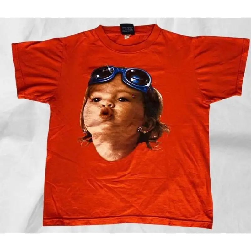 طفلة خمر اللون الأحمر تي شيرت S 5Xl #1