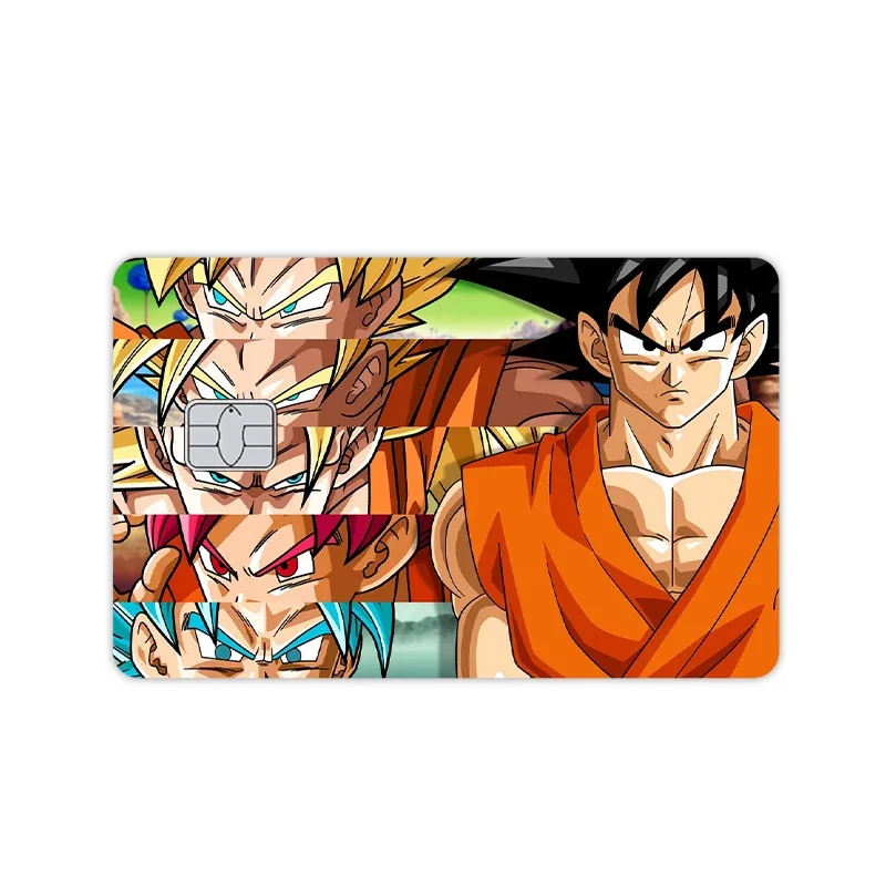 Neue Glitter Dragon Ball Film Abdeckung Aufkleber Anime Mode Figur Pvc Haut Anti-scratch Kredit Bank Debit Bus Visa karte Dekor Spielzeug