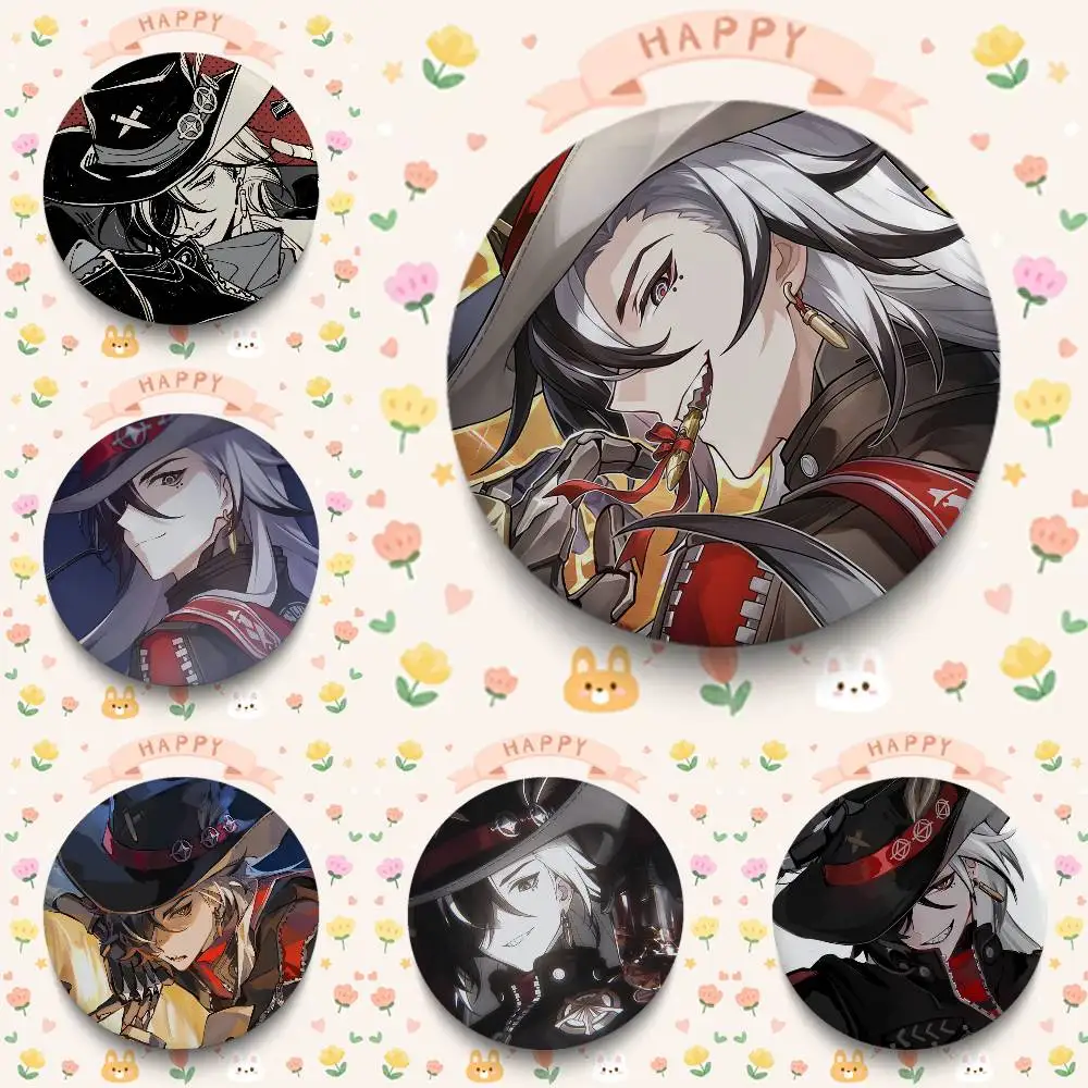 Anime Game Honkai Star Rail Character Boothill Badges Round Cosplay Pin Bag Decor Fans Collect Friends Gifts Brooch Souvenir