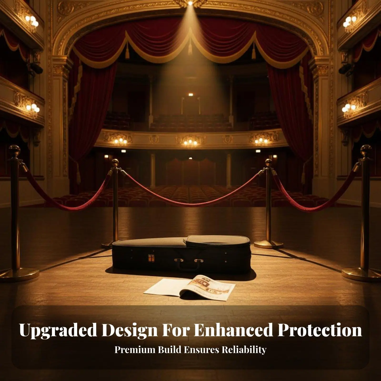 Super Light Violin Case with Carbon Fiber Reinforced Body and Fluff Padding for Safe Transport to Music School