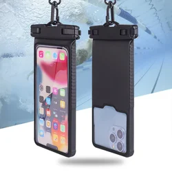 Bolsa de teléfono impermeable anticaída de 7 pulgadas, pantalla táctil, natación, derrape, navegación, buceo, surf, río, Trekking, soporte de funda de teléfono