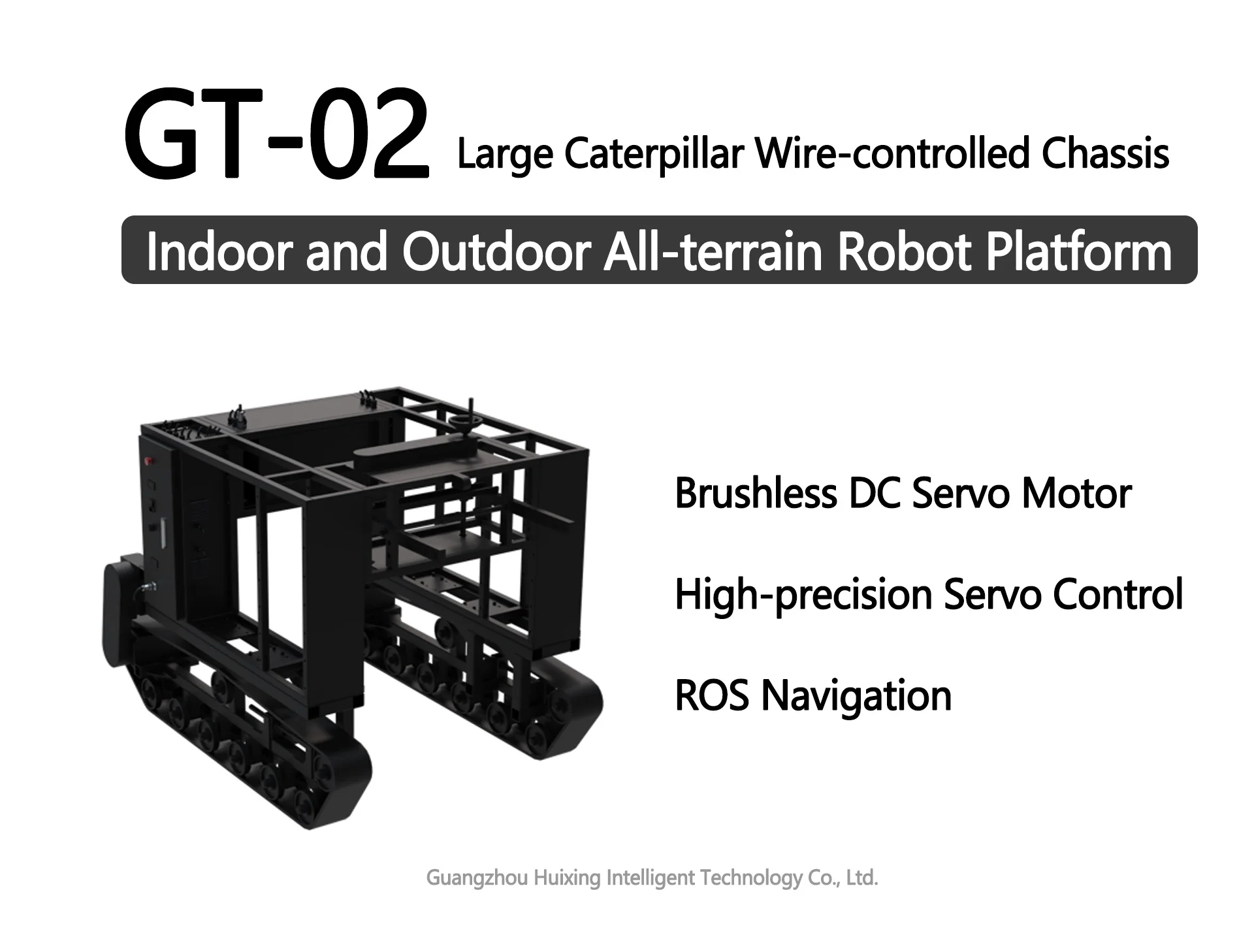 Track-Based Remote-Controlled Chassis All-Terrain Robot Platform UGV 200KG Payload 20° Climbing Servo Hold Customizable UGV