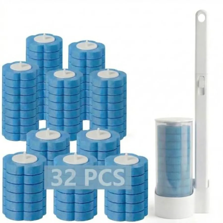 

Disposable Toilet Brush for Bathroom Cleaning, Deep Cleaning Toilet Bowl Cleaner with Replaceable Heads, Hygienic Storage Desig