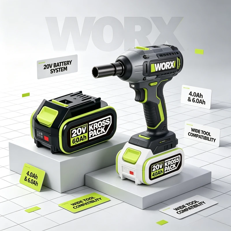 20V 8.0Ah WORX Rechargeable Batteries,for DIY Home & Garden – Powers Drill, Saw, Hedge Trimmer, Fits WA3551 WA3553 WA3641 Tools