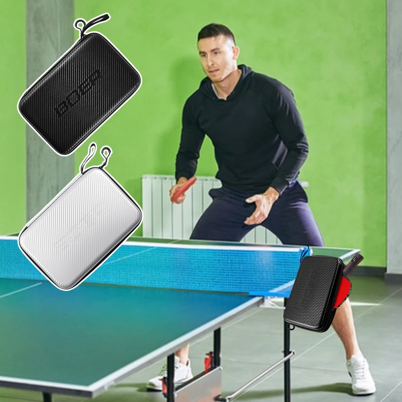 Portable Table Tennis Racket Bag Paddle Eva Waterproof Square Shaped Racket Box Big Anti-Fall Racquet Ping Pong Sports Accessory