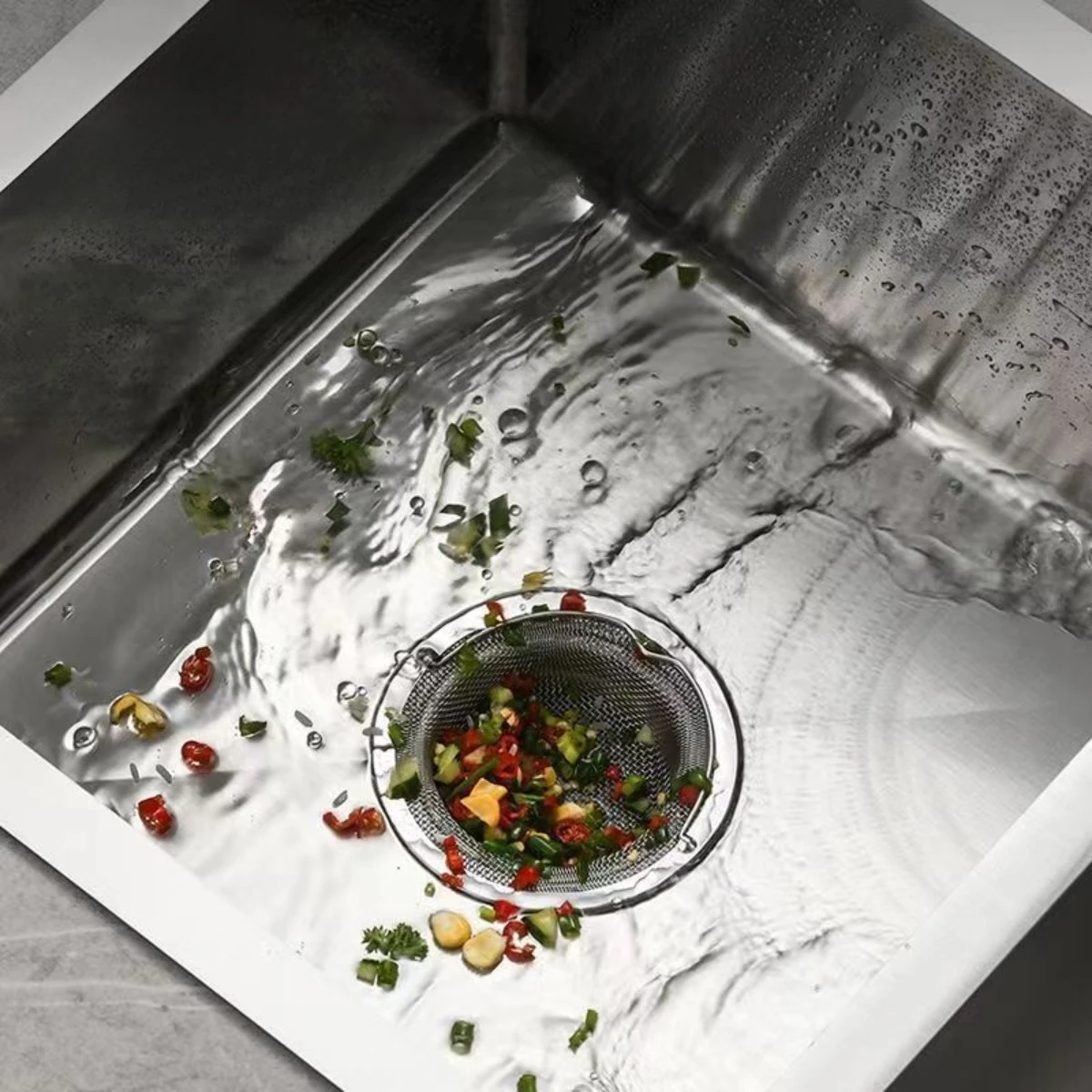 Kitchen Sink Drain Stainless Steel Sink Filter with Handle Anti Clogging Thickened for Kitchen Drainage Screen Sink Accessories