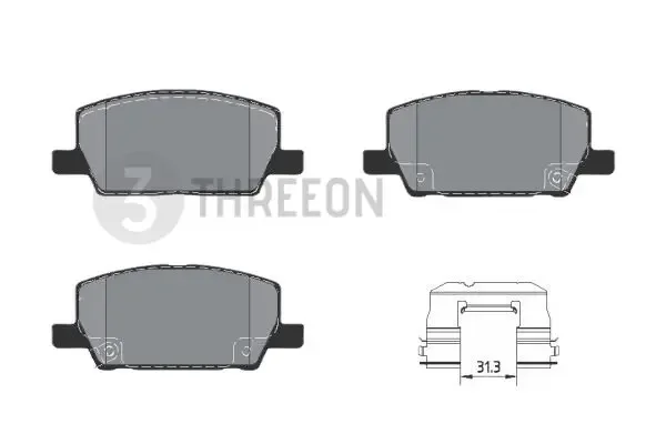

THREEON Quick Stop Front Brake Pads For GM Buick Encore GX 1.3 20T OPEL MOKKA/MOKKA X (J13) 1.4 2019-present 42733166