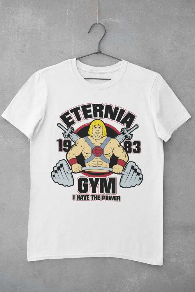 Retro Cartoon T Shirt Eternia Gym Man He 80s Throwback Greyskull Gift Idea Luxury vintage oversized