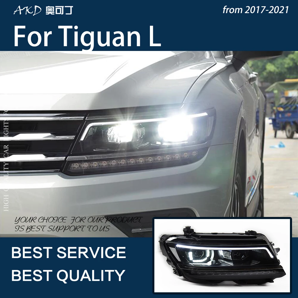 

Car Lights for Tiguan L 2017-2021 LED Auto Headlight Assembly LHD RHD Upgrade High Configure Style Bifocal Lens Tool Accessories