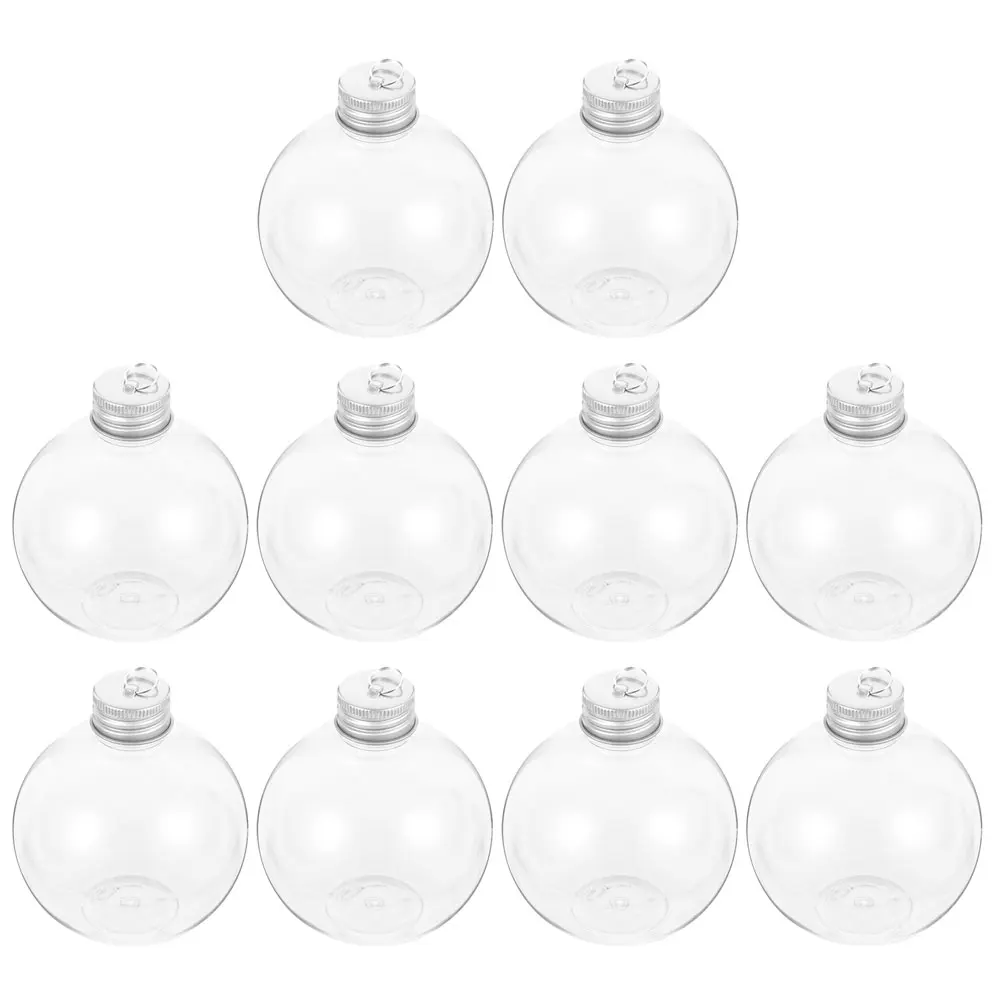 

10pcs Christmas Tree Ornament Fillable Water Bottle Bulbs Shape Pendants Candy Holder Christmas Ball Pendant Home Party Decor