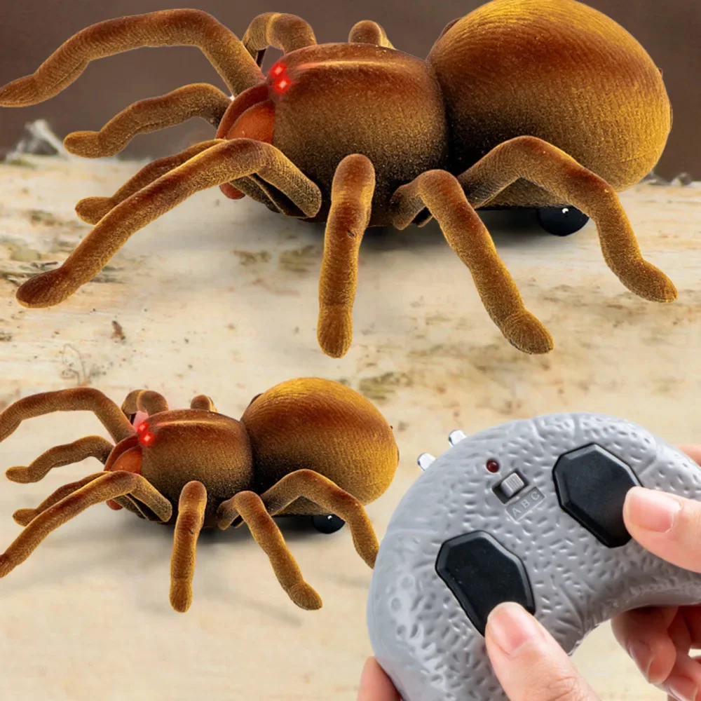 Remote Control Plush Spider Toys Horror Halloween Decoration Party Props Infrared Scary Outdoor Indoor Simulation Spider Toy