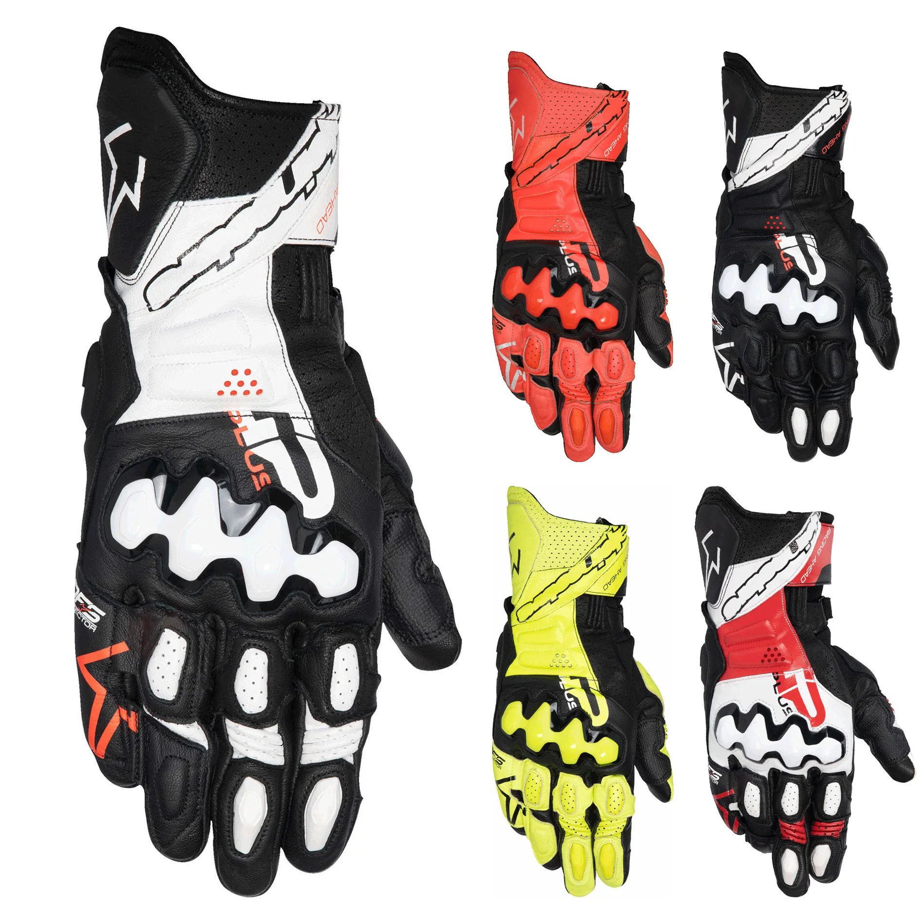 High Quality Winter Motorcycle Leather Gloves With Lined With Fleece Warmth Protective Anti-fall Touch Motocross Gloves