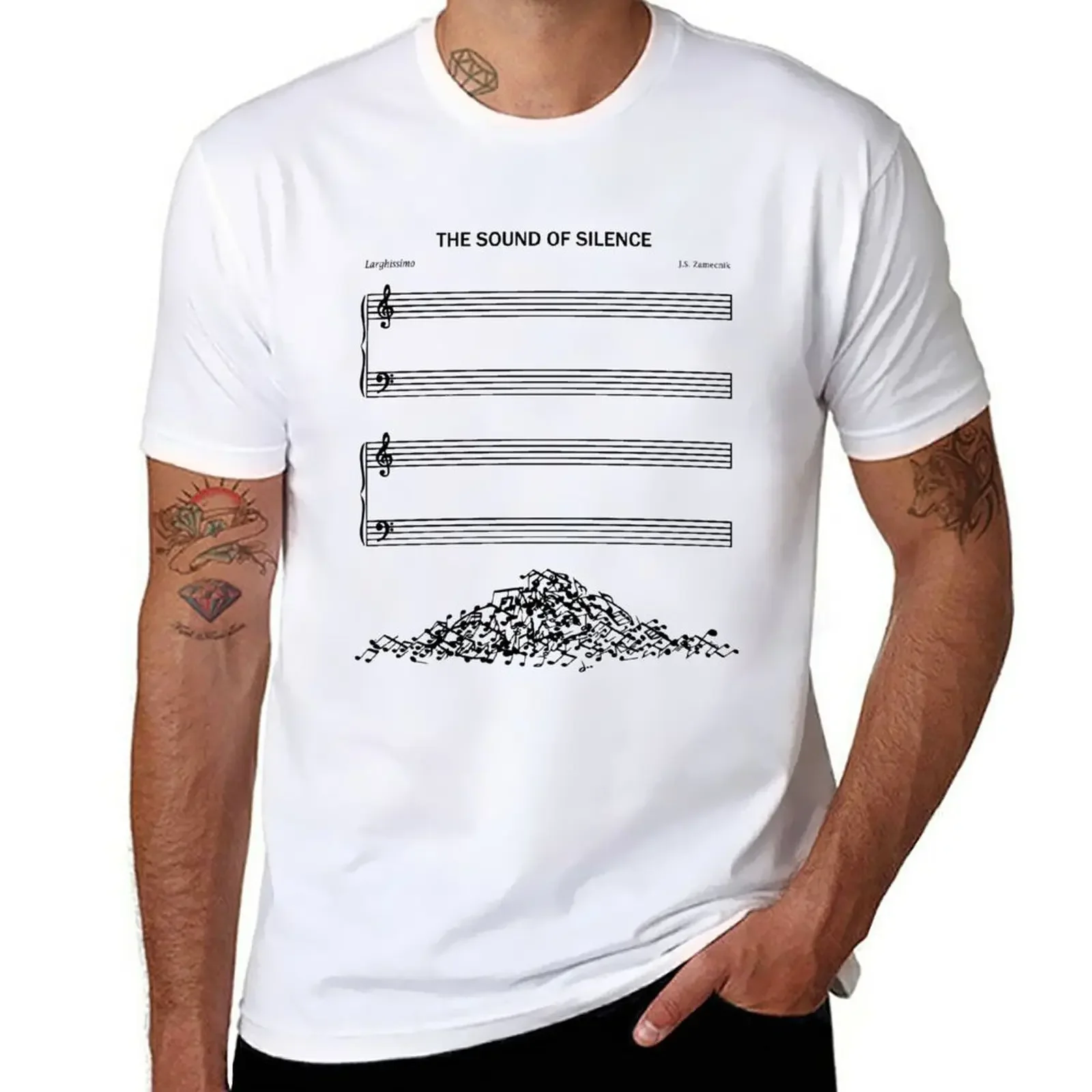 New The Sound Of Silence Art Music T-Shirt Short sleeve tee summer clothes Men's t shirts 2024 heavyweight new arrival fashion