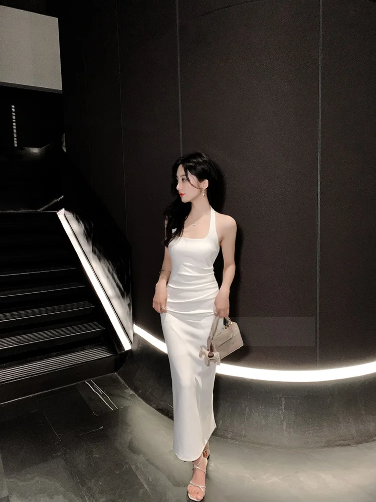 

Элегантное вечернее платье для женщин: корейский стиль, на молнии, с коротким рукавом, с завышенной талией, для дня рождения, помолвки, вечеринок