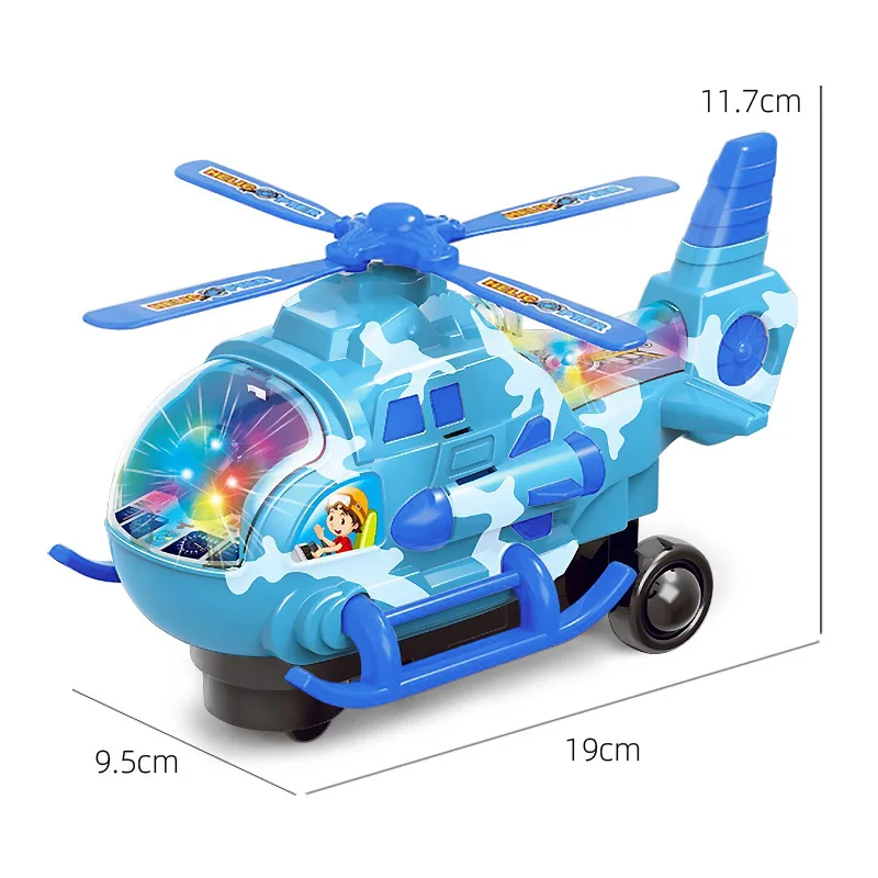 Electric helicopter toy, with lights and music, 360° rotation, durable plastic, suitable for 3-year-old boys and girls