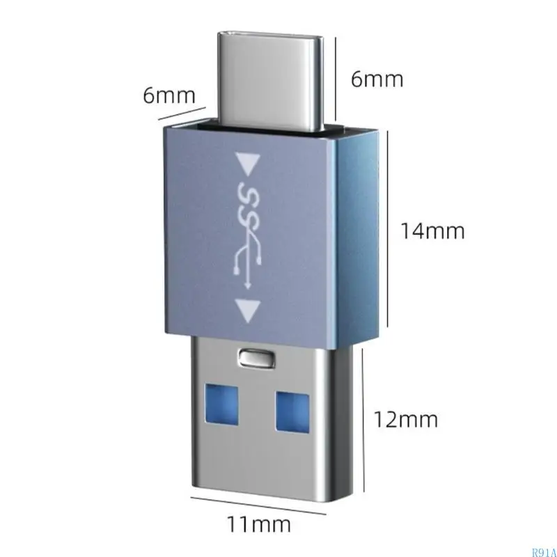 R91A 2PCS TYPABABLE Loại C sang USB 3.1 Bộ chuyển đổi nam sang bộ chuyển đổi nam có chức năng kép cho điện thoại thông minh và