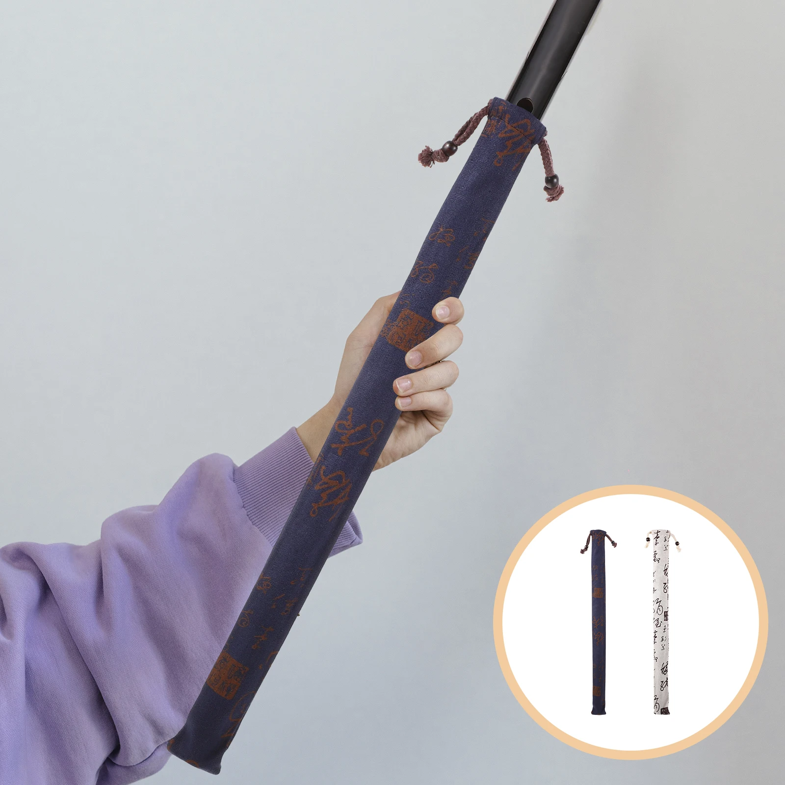 

2pcs Bamboo Flute Storage Bags High Grade Cotton Linen Durable Thickened Protection Bag For Wind Music Instrument Easy Carry