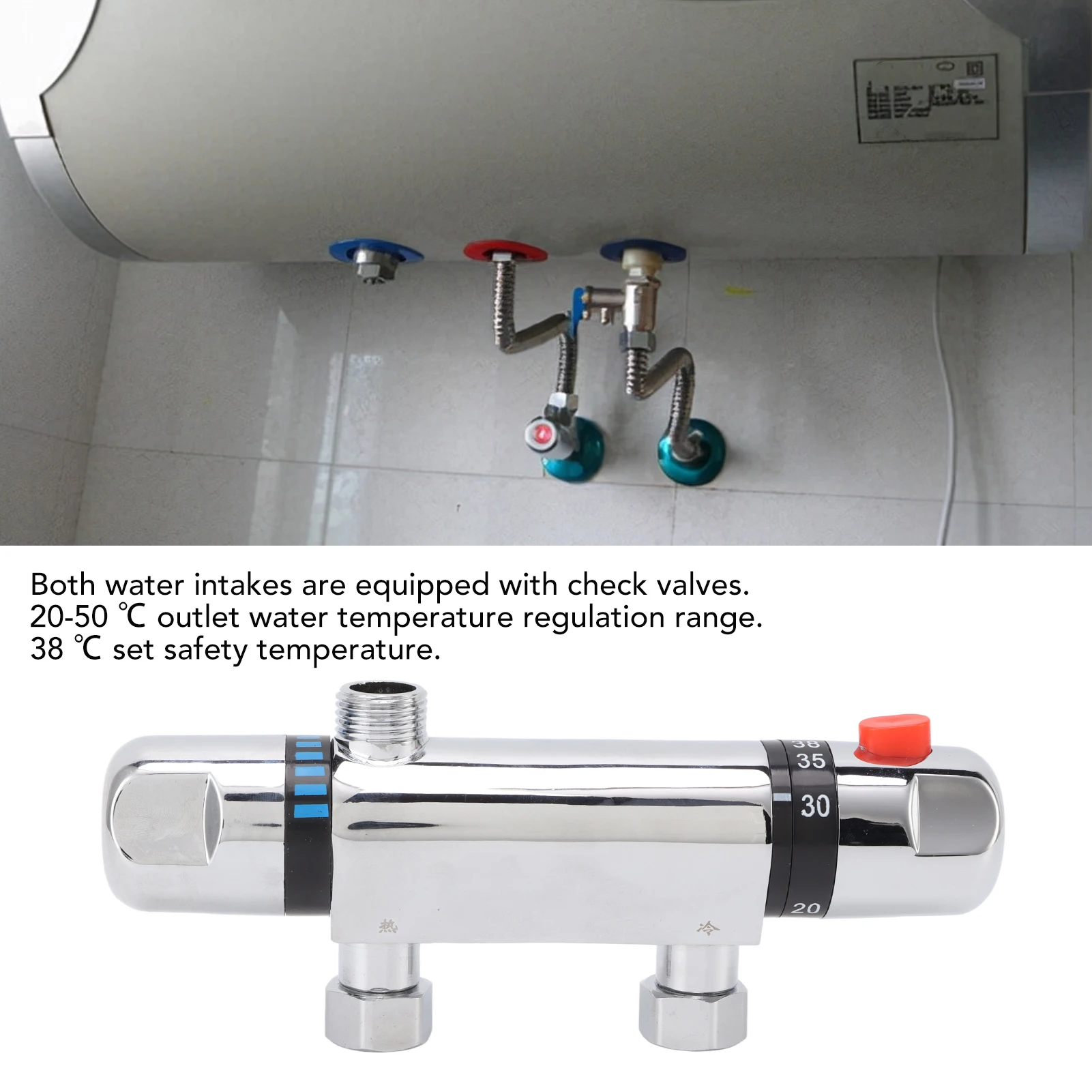 

Temperature Control Valve Thermostatic Mixing Valve DN15 Constant Temp Temperature Control Mixer Valve for Shower