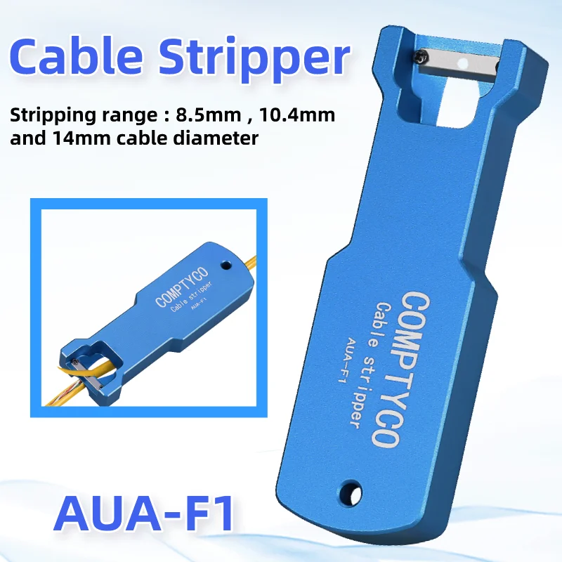 

AUA-F1 Optical Fiber Cable Stripper 8.5mm 10.4mm 14mm Longitudinal Fiber Optic Cable Sheath Slitter Cable Jacket Cutter Tool