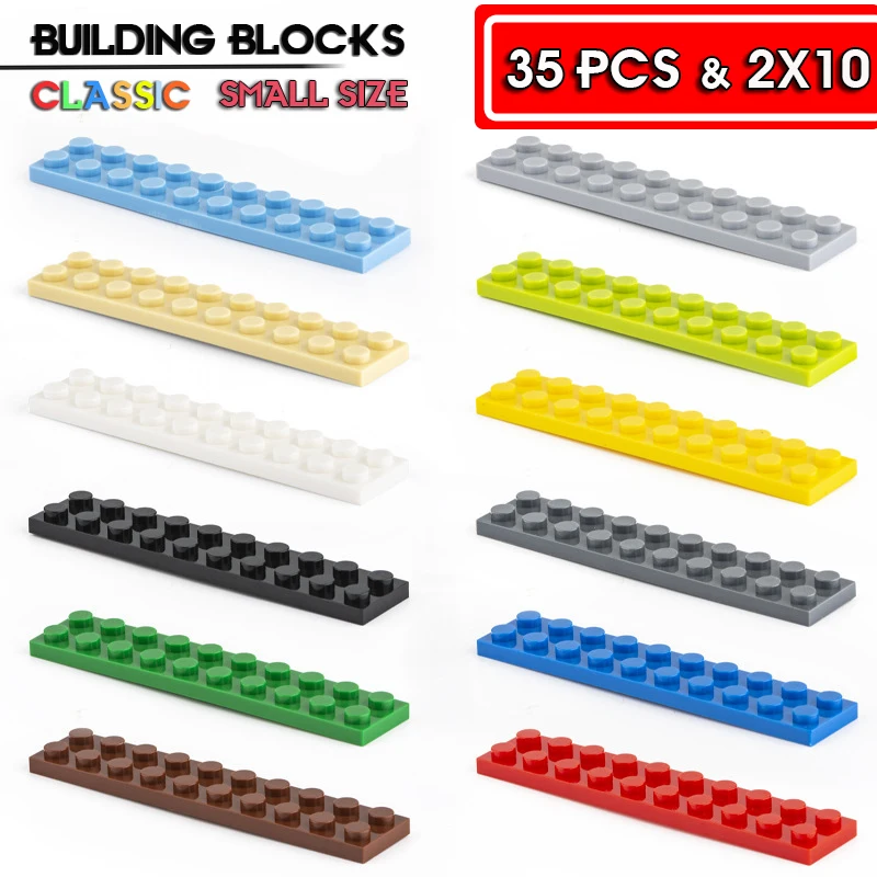 

35pcs Building block 2X10 hole brick basic accessories education creativity compatible brand building blocks toy