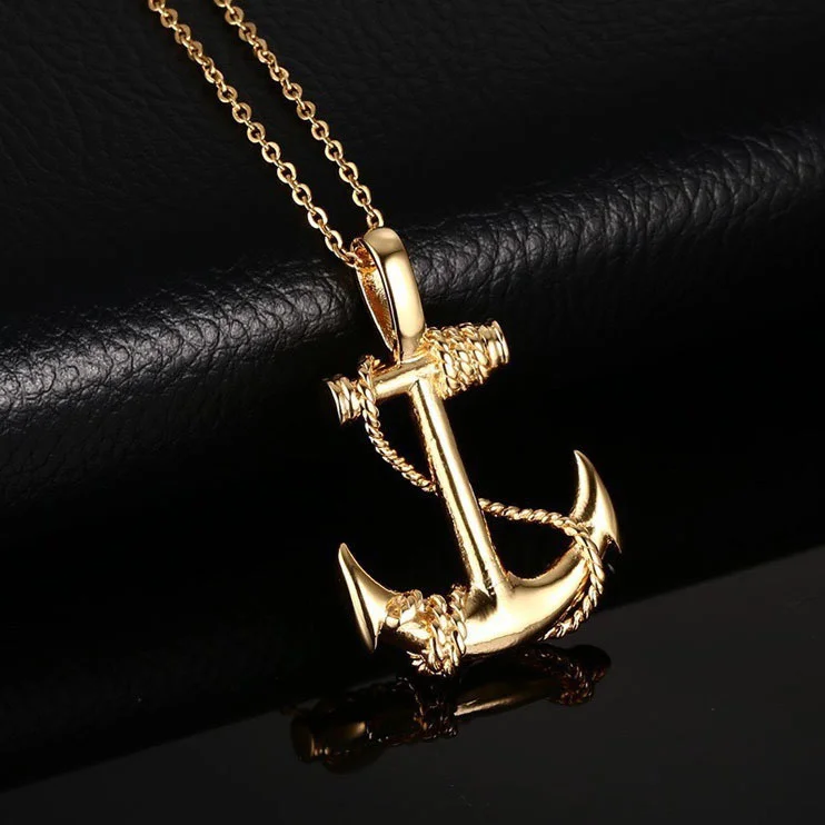 Explosive New Style Men\'s Caribbean Pirate Anchor Necklace Decoration Pendant Generation