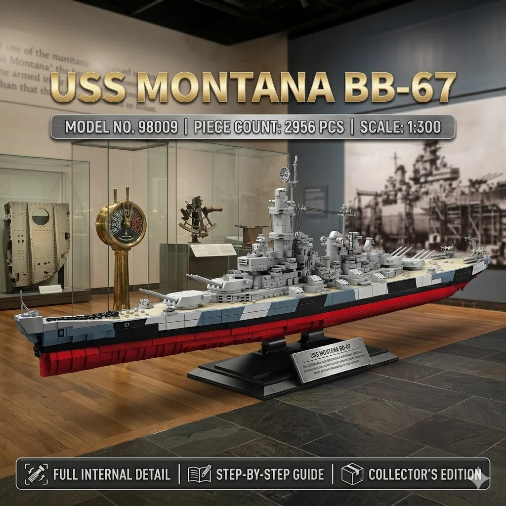 

DIY Military Montana Battleship Building Blocks MOC 2956PCS Navy Warship Bricks Construction Set Toy For Men Boys Holiday Gift