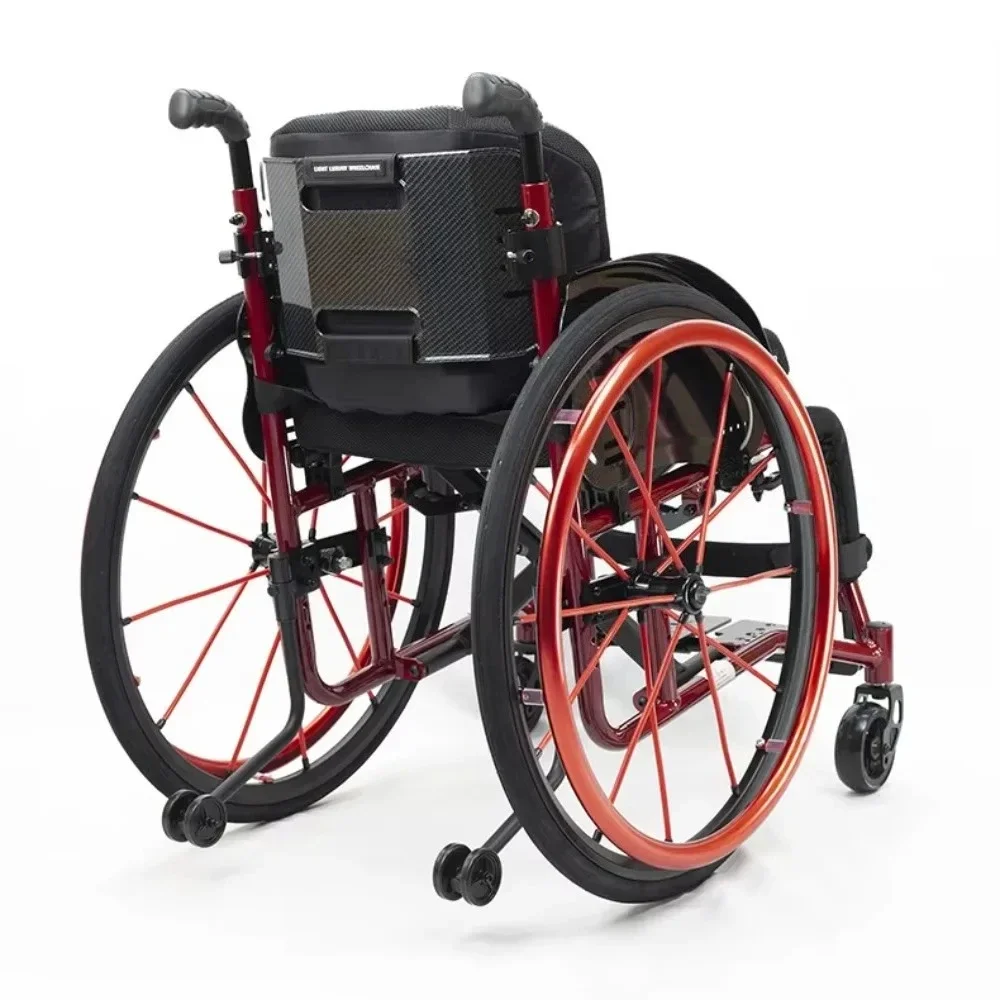 Sports Wheelchair Height Adjustable Replaceable Aluminum Backrest 1 Year Warranty Lightweight Portable Foldable