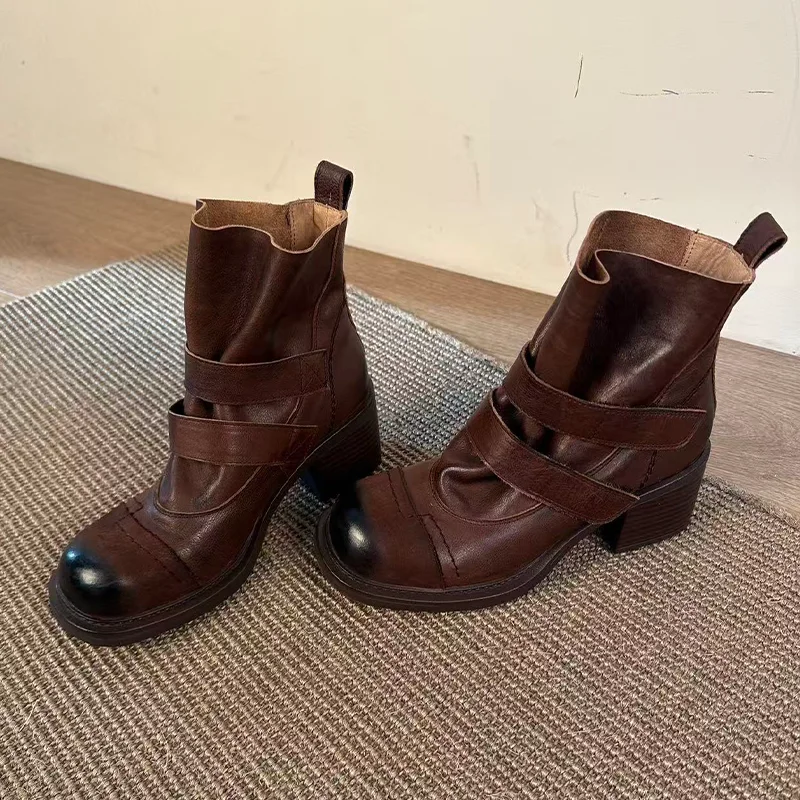 

Ankle Boots for Women's Sexy High Heels Designer Retro Shoes 2025 Winter Chunky Fashion Boots New Pumps Dress Goth Mujer Botas