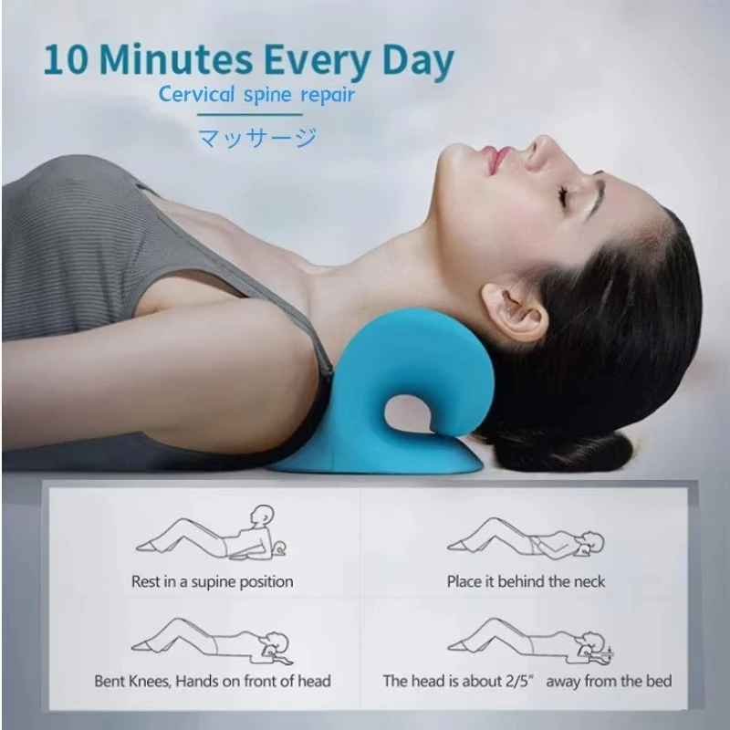 Neck Shoulder Stretcher Relaxer Cervical Chiropractic Traction Device Massage Pillow for Pain Relief Cervical Spine Alignment view 6