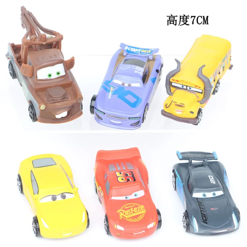 6Pcs/Set Disney Cars 3 Lightning Mcqueen Jackson Storm Mater Model Collectible Toys Car Decoration Kids Birthday Xms Gifts