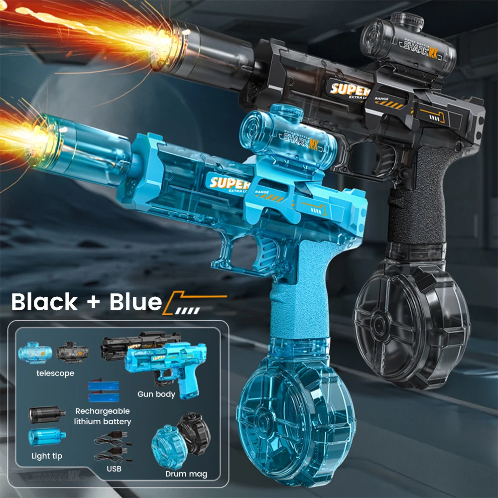 Kinder Simulierte Flamme Elektrische Wasser Pistole Spielzeug Sommer Outdoor Strand Pool Kampf Spiel Kinder Automatische Sensor Lichter Wasser Gun Geschenk