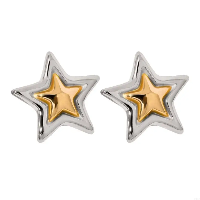 195C Sophisticated Star Pattern Studs Multipurpose Sturdy Alloy Materials Jewelry Accessories for Stylish Outfits