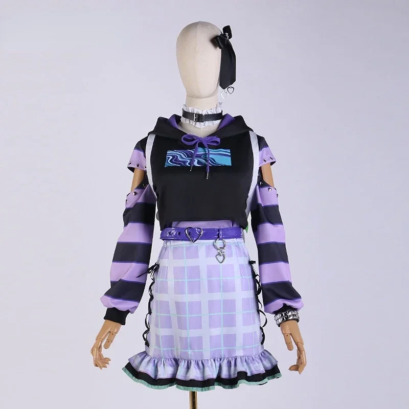 PJSK Feat 25:00 At Nightcord Akiyama Mizuki Outfits Anime Cosplay Costumes Halloween Wig Backpack Dress