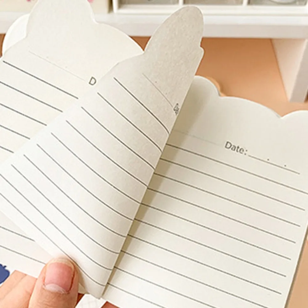

10pcs/pack Notebooks Kawaii Notebook Diary Lined Paper Mini Notepad Bear Ear Cute Cartoon NoteBook Office Supplies
