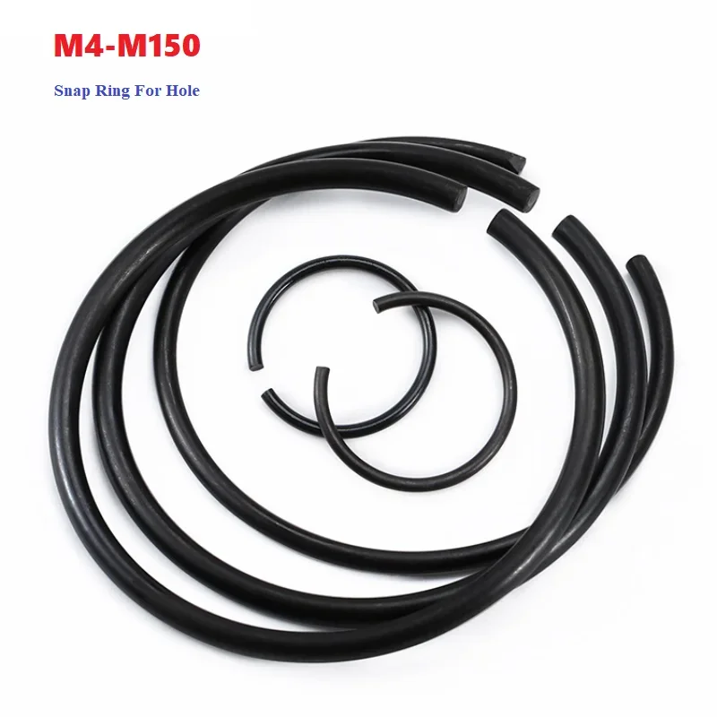 M4-M150 GB895.1 Pierścień ustalający z czarnego drutu stalowego do pierścienia zatrzaskowego z otworem Pierścień zatrzaskowy z okrągłym drutem Pierścień zatrzaskowy z okrągłym drutem do wału