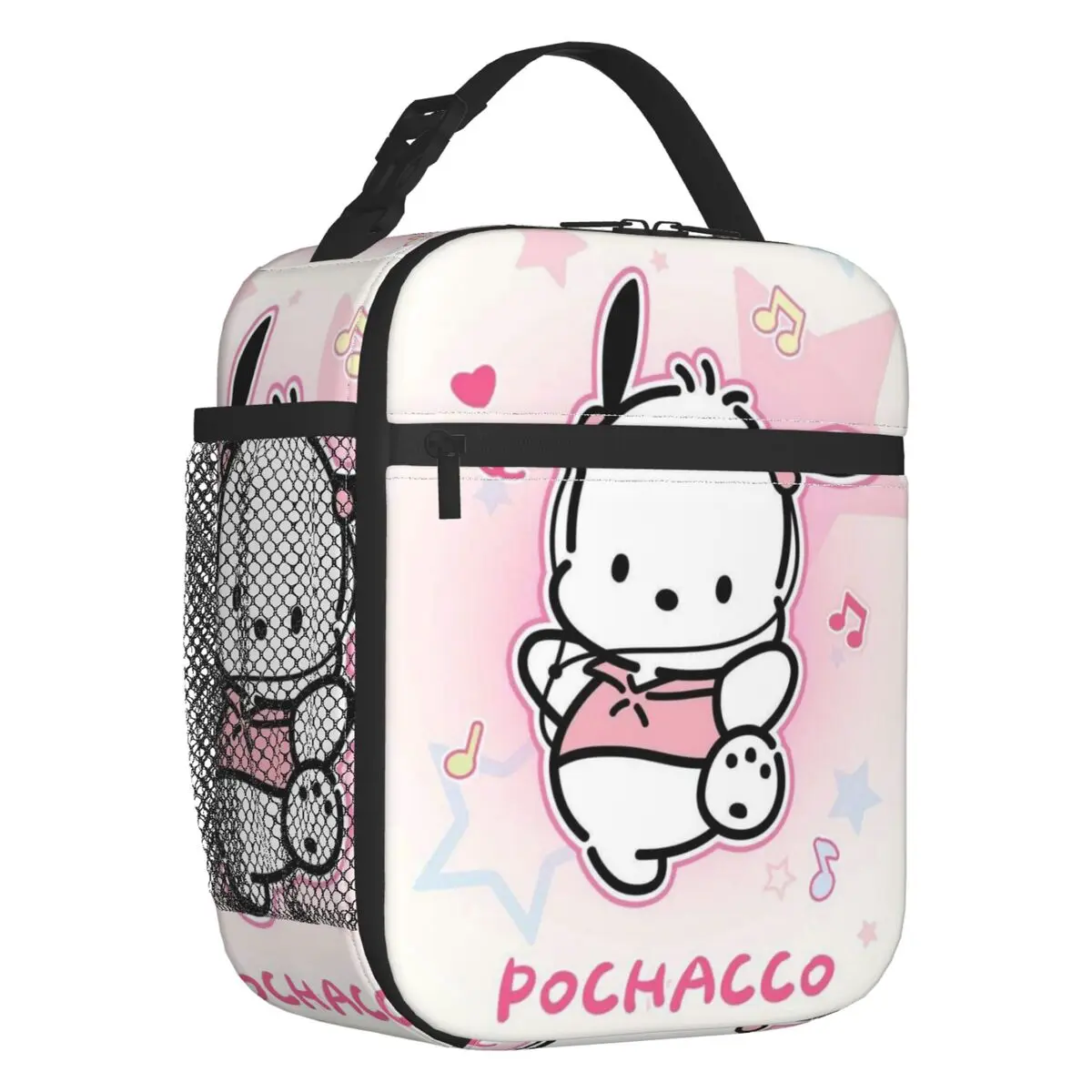 مخصص Pochacco جرلي القلب معزول حقيبة الغداء للنساء مانعة للتسرب Kawaii أنيمي برودة صندوق غداء حراري مكتب نزهة السفر