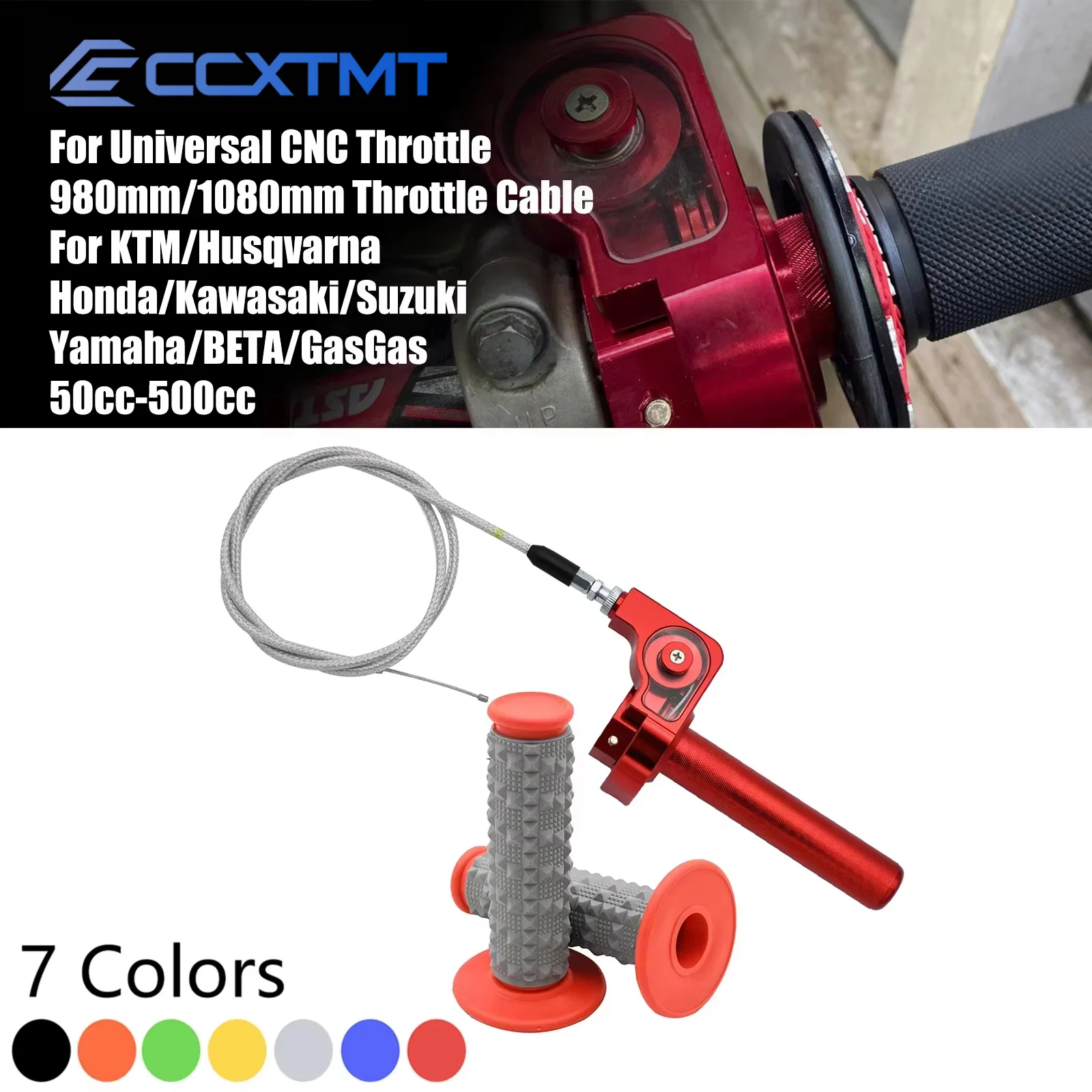 Empuñadura de acelerador CNC para motocicleta, mango de Cable de acelerador de 22mm de giro rápido para motocicleta KTM Kawasaki Honda Yamaha Suzuki ATV