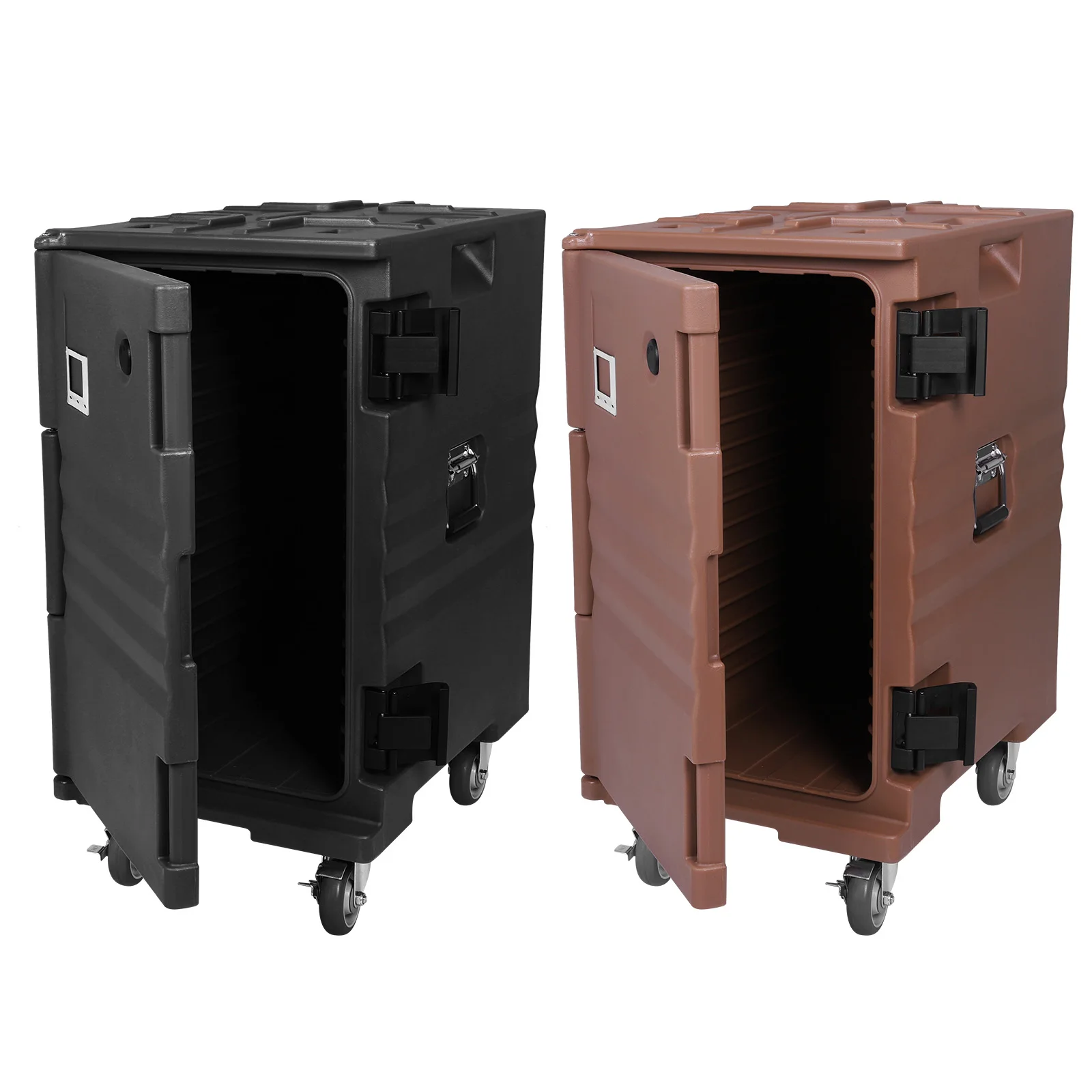 118QT Insulated Food Pan Carrier Keep Cold and Warm Transportation Container with Wheels W/Handles for Restaurant Canteen