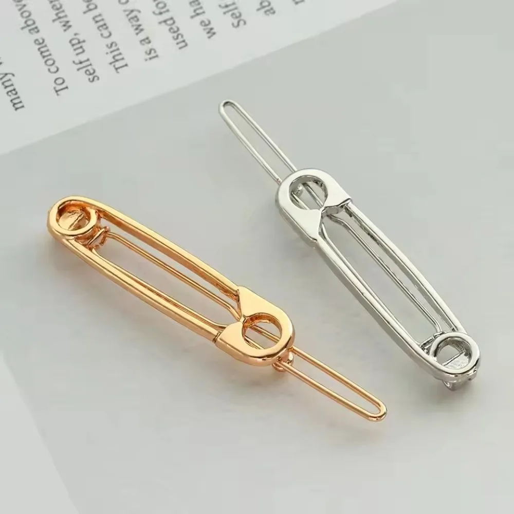 2/4PCS Fashion Gift Gold Silver Brooch Pin Shape Headress Hair Clips for Women Safety Pin Hairpins Girls Hairpin Barrettes - view 2