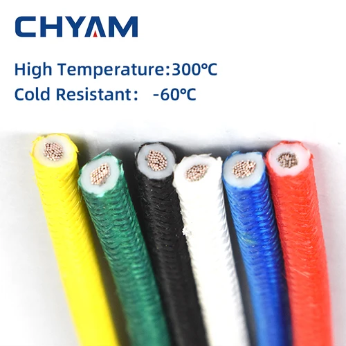 Cable de silicona de alta temperatura, resistente al calor, 300 °C, fibra de vidrio trenzada, 2 mm2, 10 mm2, 16 mm2