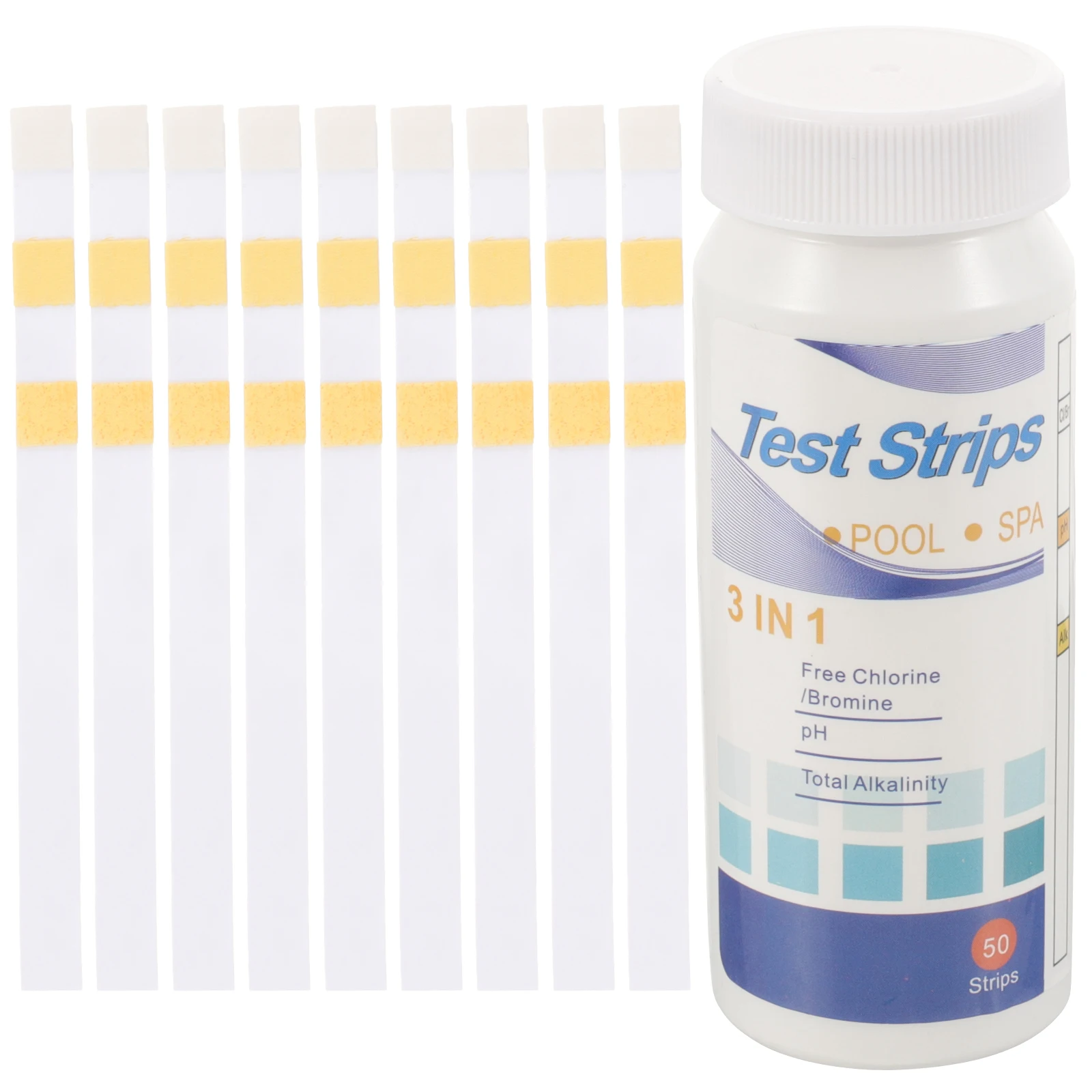 

50Pcs 3-in-1 Water Test Strips PH Alkalinity Multifunctional Practical Kits PH Test Paper Reagent Strip Reagent Strip