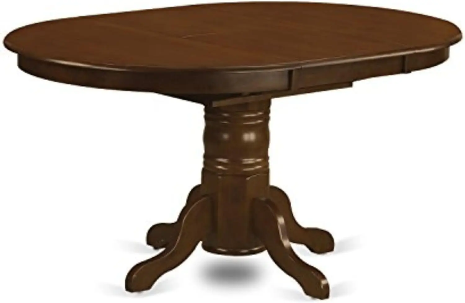 KET-ESP-TP Kenley Dining Room Table - an Oval Solid Wood Table Top with Butterfly Leaf & Pedestal Base, 42x60 Inch, Espresso