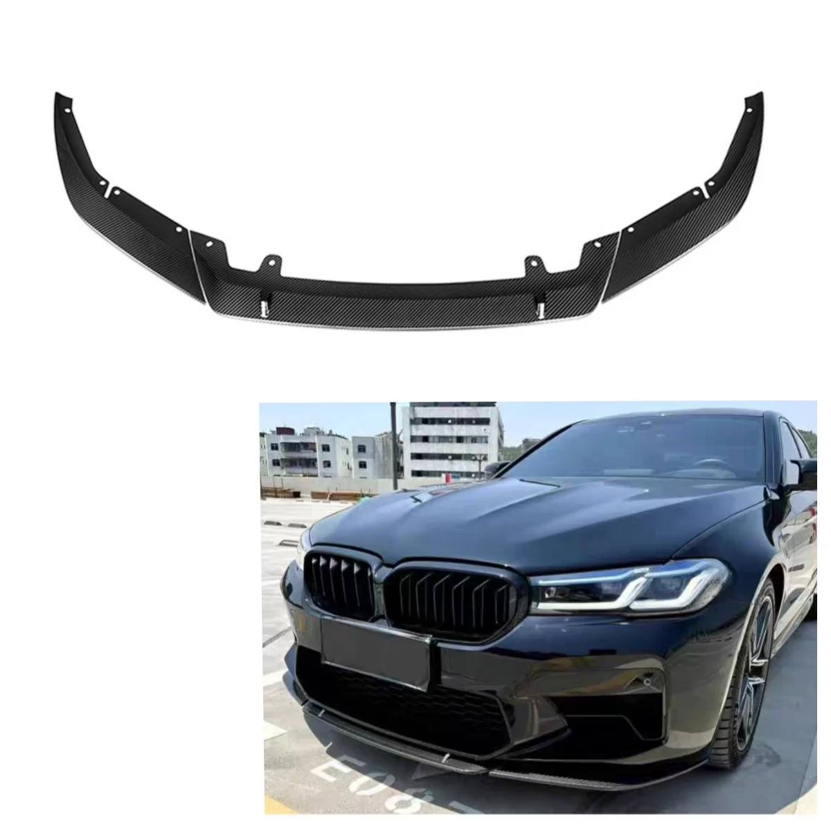 F90 LCI ST Style Dry Carbon Fiber Front Bumper Lip Splitter for  F90 M5 LCI 2020+ Body Kit F90 M5 Front Lip Splitter 3PCS