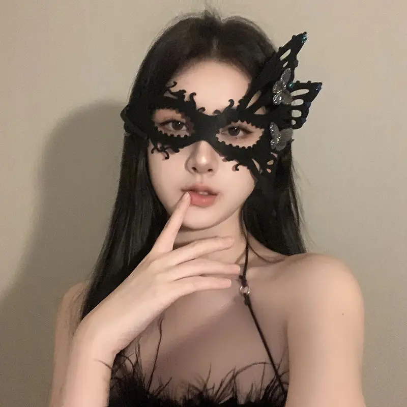 

Женская маскарадная маска с бабочкой и стразами, винтажная антикварная маска, карнавальная вечеринка, Марди Гра, вечерний выпускной, косплей, бар, загадочный черный цвет