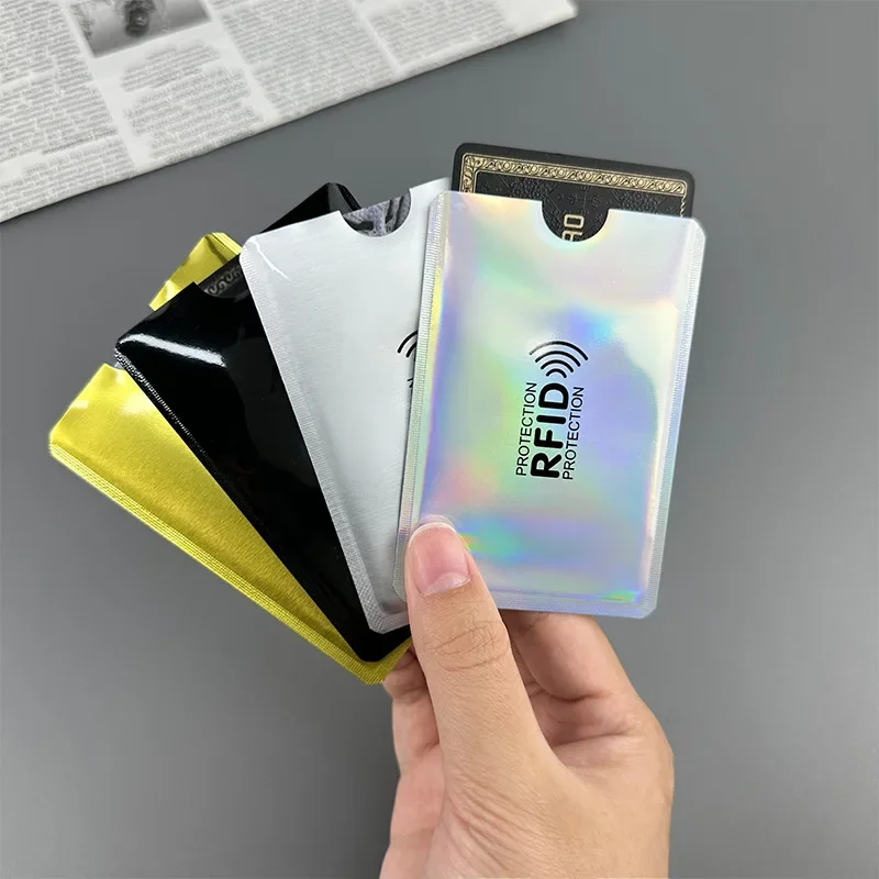 

Laser Anti Theft Brush Anti Magnetic Aluminum Foil ID Cover Bank Card RFID Shielding Card Cover Wholesele Women Accessories