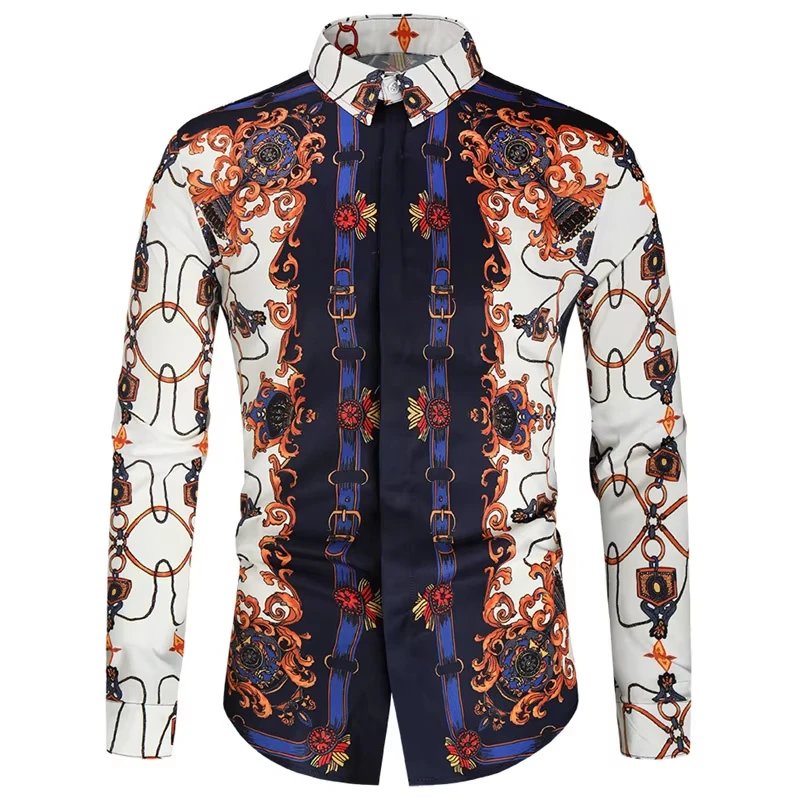 

​ ​ Мужская рубашка больших размеров с v-образным вырезом и пряжкой, дышащая ткань, уличный стиль, удобная посадка ​